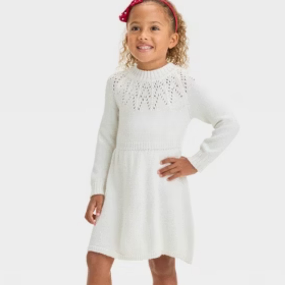Elegant White Kids Dress Cat & Jack 
Toddler Girls size 4T
